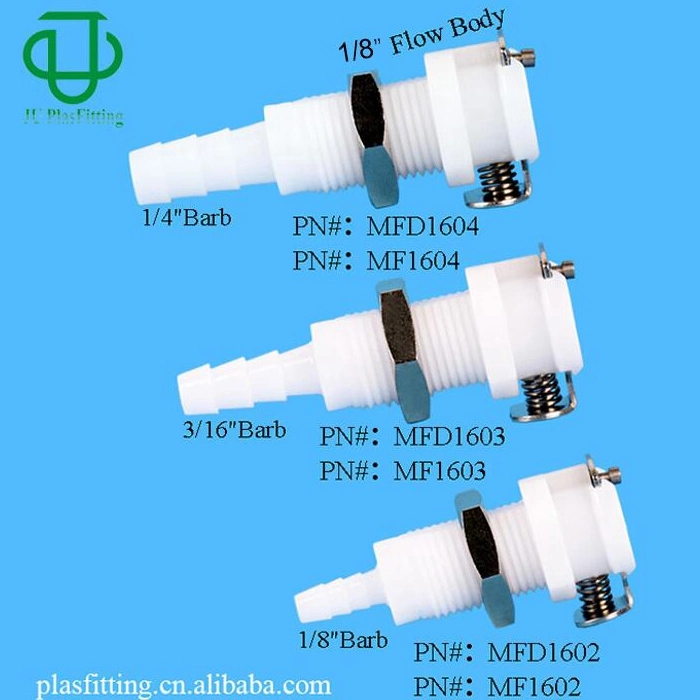 1/8" 3/16" 1/4" Hose Barb Valved Elbow Plug Plastic Quick Disconnect Barbed Tube Air Connector Fittings