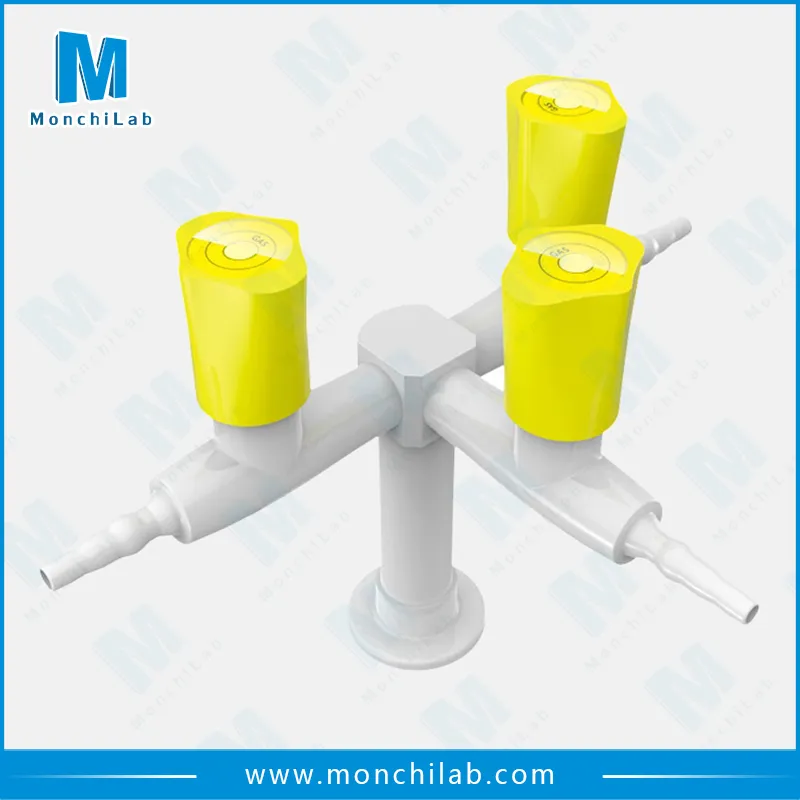 Labor-Gasarmatur mit drei Ausgängen